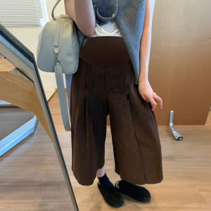 Quần Ống Rộng Ống Đứng Thường Ngày Cho Phụ Nữ Mang Thai Mùa Thu Đông Thời Trang Đa Năng Quần Dài Cotton Polyester