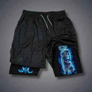 Bandai | Bandai Dragon Ball Z Official Mens Running Shorts Anime Graphic Print Quick Dry Comfort Fit Sports Shorts Jogging