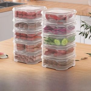 Kitchen Food Preservation Storage Box Microwave Safe Refrigerator Freezer Meat Fruit Container Plastic Made from China