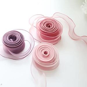 10Yards/Roll Sheer Chiffon Ribbon Organza Satin Ribbons for Gift Wrapping Decoration Wedding Bouquets Wreath Sewing Supplies