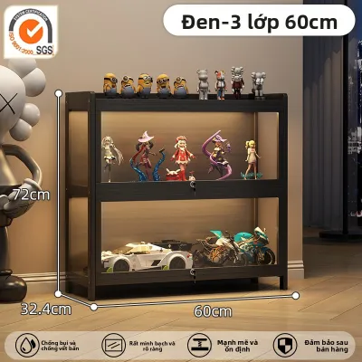 ZHUSHANXIA | Tủ Kính Chống Bụi Có Đèn LED và Khóa