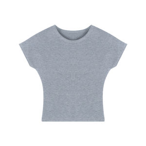 Stylish Short Sleeve T-Shirt Womens Fashionable Waist-Cinching Crop Top Summer Trendy Retro Hot Girl Belly Button Exposure