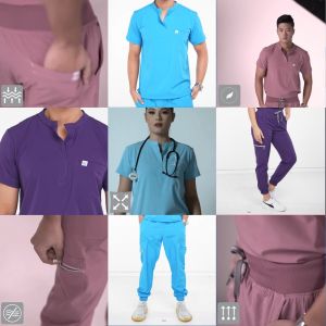 KAIZEN.PH Scrub Suit 2nd Gen KSS2G-17 Mandarin Collar Top 6-pocket Zipper Pants Series