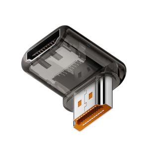 Down Angled 90 Degree Low Profile HDMI Male to HDMI 2.1 Female UHD Extension Adapter Extender with Smart LED 8K 60hz HDTV