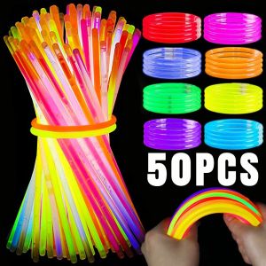 1-50pcs màu pha trộn Que Phát Sáng phát sáng trong bóng tối huỳnh quang Gậy Vòng tay dây chuyền neon sáng đầy màu sắc thanh cho trang trí quán bar tiệc cưới