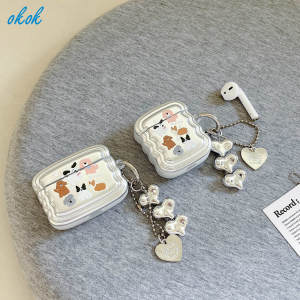 OKOK Vỏ Airpods Hình Chó Quá Trình Mạ Điện Cho AirPods 1 2 3 Pro InPods I7 I12 Pro Phụ Kiện Tai Nghe Bluetooth Không Dây Vỏ Cho Hộp Sạc Tai Nghe Air Pods Vỏ Bảo Vệ Kèm Vòng Đeo Tay