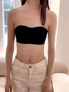 Gathered Non-slip Strapless Seamless Bra Jelly 3D Water Drop Cup Soft Support Strapless Push Up Bra No Trace Underwear
