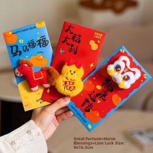 AIXIAOXIQING | New Year Photo Props Fluffy Red Envelopes for Lucky Money Decorations