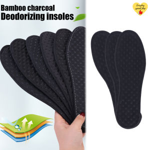 【Everyday Special Shop】Bamboo Charcoal Deodorant Insoles for Men and Women Sweat-Absorbent Deodorant Breathable Sports Shock-Absorbing Soft and Comfortable Leather Shoe Insoles