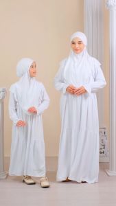 Soulleha Yura Gamis Anak Rayon Set Bergo Gamis Manasik Haji Rayon Twill Premium 1-11 Tahun