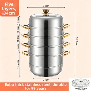 YANXING | Stainless Steel Multipurpose Pot Thickened Multi-layer Steamer