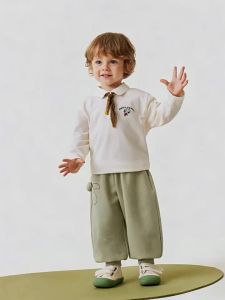 MINI BALA | Soft and Breathable Striped Drop-Shoulder Polo Long Sleeve T-Shirts