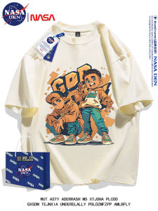 NASA Brand Mens Cotton T-Shirt Short Sleeve Casual Style Loose Fit Anti-Wrinkle Summer Shirt for Teenagers