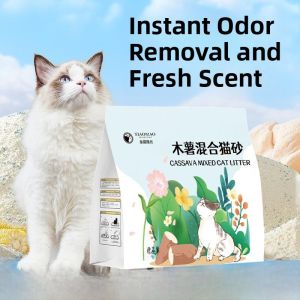 Quick Absorbent Taro Cat Sand 20 Pounds Bulk Quantity Small Rice Flour Odor Eliminator Bean Plant Cat Sand Bentonite Cat Sand