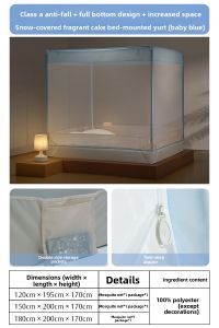 Mercury | Bed-side Enclosed Mosquito Net For Home Easy Install