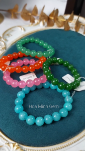 Vòng tay phong thủy đá Chalcedony trơn size 10 li nhiều sự lựa chọn màu sắc | Hoa Minh Gem