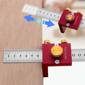 T-Type Scribing Ruler Stops ToolsWoodworking Scribe Steel Ruler Scribing Positioning Block  Angle Scriber Line Marking Gauge