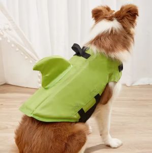 HATELI Dog Life Vest Summer Shark เสื้อชูชีพสัตว์เลี้ยงเสื้อผ้าสุนัขชุดว่ายน้ำสัตว์เลี้ยง ชุดว่ายน้ำ