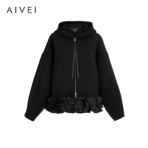 AIVEI | Fall Sweet Ruffled Hoodie Coat
