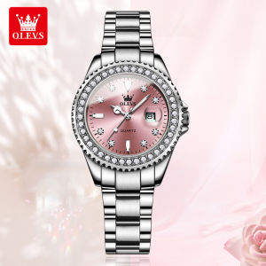 OLEVS watch for women original waterproof piso sale promo fashion diamond dial luminous calendar Stainless steel relo for women Women Casual Watches