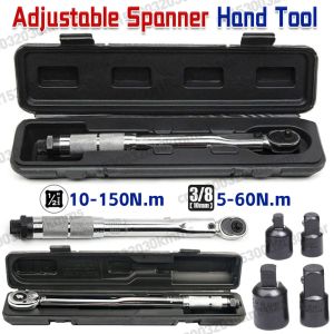10-150N.m Micrometer Car Motorbike Disassembly Tool Professional Adjustable Torque Wrench 1/2 Drive Spanner Tool 3/8Adapter