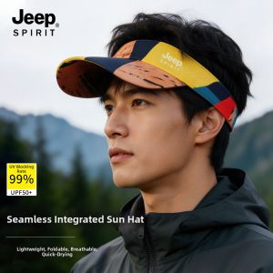 JEEP SPIRIT | Ventilated Top Summer Outdoor Sun Protection Sports Hat With Curved Brim Quick-Dry Foldable Breathable Sunshade