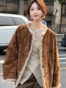 YUFUQING | New Chinese Retro National Style Womens Outerwear Autumn Winter Loose Casual Fashionable High-End Feelings Long Sleeve Round Neck Top