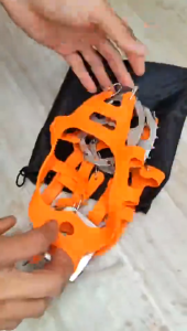 MIYIO 18 Teeth Steel Ice Gripper Spike for Shoes Anti Slip Climbing Hiking Snow Spikes Crampons Cleats Grips Boots Cover Crampons