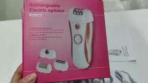 Máy Tẩy Lông Điện 4 Trong 1 Dành Cho Nữ Sử Dụng Tại Nhà Có Thể Giặt Được Kèm Kẹp Riêng Và Đèn Thiết Bị Tẩy Lông Vùng Nách Bikini Toàn Thân