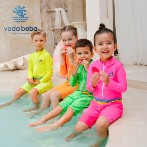 VODABEBA | Fluorescent One-Piece Childrens Swimwear Safety