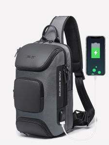 Multi-Pocket Large Capacity Men Chest Bag Business Waterproof 11-Inch Shoulder Messenger Bag Fashion Casual Travel Small Backpack