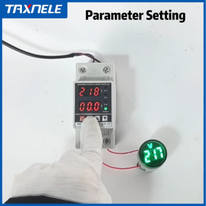 Dual Display 63A 40A 80A 230V Din Rail Adjustable digital Over Under Voltage Relay Surge Protector Limit Over Current Protection