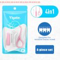 4Pcs/Set Orthodontic Aligner Chewies Teeth Removal Tool Set Silicone Tray Seaters Braces Hook Tools Dental Brace Extractor Kit. 