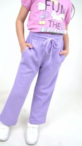 Forest Kids Girls Waffle Cotton Wide Leg Long Pants | Seluar Panjang Palazzo Budak Perempuan - FK810014