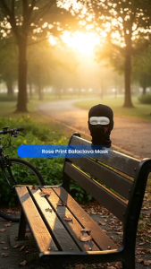 Musion Rose Embroidery Balaclava Sunscreen and Dustproof Headgear Breathable Riding Face Mask