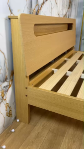 HOM HEART เตียงนอน เตียงไม้ เตียงไม้เนื้อแข็ง มี3ขนาด 4/5/6ฟุตไม้คุณภาพดี ไม้จริง 100% ทนทานรับน้ำหนักได้ดีอภินันทนาการไฟ LED ขนาดเล็ก อายุการใช้งาน 50 ปี