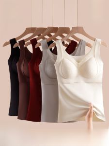MiiOW | Áo ngực lót lông cừu hai mặt giữ nhiệt cho nữ không cần đeo quần lót liền mạch mùa thu đông mới cỡ lớn cổ chữ V