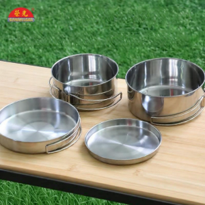 SHANNAIER | Stainless Steel Folding Outdoor Tableware 4pcs Set