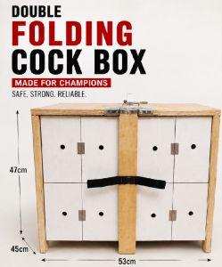 Folding Cock Box Double Wooden Carry box for Cockpit Gamefowl box Travel box