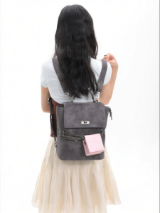 JANDRESS | Grey Color-blocking Commuter Style Backpack For Multiple Uses