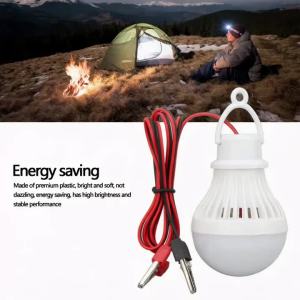 LED Camping Tent Lantern Plastic Outdoor Emergency Light Bulb with Hook for Hiking Fishing 12V 5W Hanging Tent Light Bulb