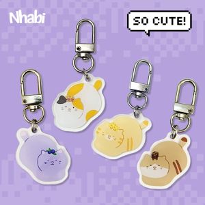 Móc khóa acrylic Snowmon bốn chú mèo Nhabi đáng yêu