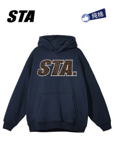 เสื้อสเวตเตอร์มีฮู้ดผ้าฝ้ายผสมขนเสือดาวหนา ทรงหลวม ฤดูใบไม้ร่วง/ฤดูหนาว สำหรับผู้ชายและผู้หญิง แบรนด์ STA