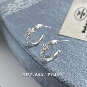 High-End Butterfly Knot Earrings 999 Silver Womens Fashion Jewelry out Design Hoop Earrings Alloy/Dipped Silver