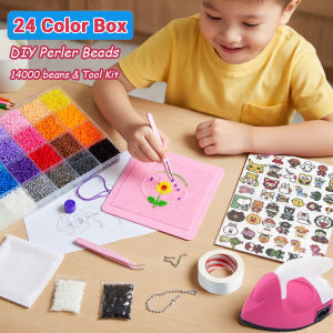 DIY Perler Beads Set With Iron Fuse Beads Kit DIY For Kids Adults Perler Beads 2.6mm Holiday Educational Toy Craft With Accessoires For Kids Adults Chirdren Best Gift