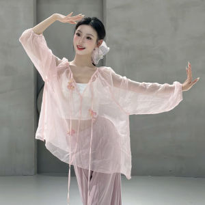 Áo Tập Luyện Cổ Điển Rộng Rãi Quần Áo Khiêu Vũ Cổ Điển Lụa Nhẹ Mát Mẻ Túi Xách Mùa Hè Áo Tập Luyện Khiêu Vũ Cổ Điển Cho Nữ