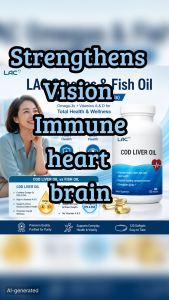 vision immune functions bone heart brain LAC Omegas & Fish Oil Cod Liver Oil 120 softgels
