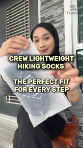 TREVOR Crew Lightweight Hiking Socks [1 Pair] – Basketball Football Outdoor Thickened Anti-Shock Merino Wool Terry Cotton Tebal Exercise Stokin Sukan