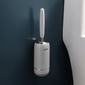 Long Handle Silicone Toilet Brush No Dead Angle Household Luxury Wall Mounted Bathroom Cleaning Tool Durable Plastic Material