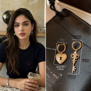 CAFFTI | Asymmetric Heart Key Unique Pretty Earrings